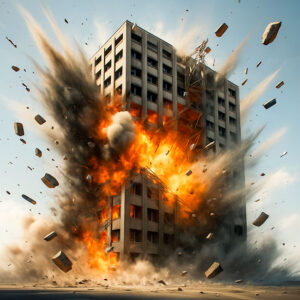 Masivní exploze plynu ve výškové budově
