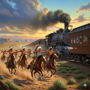 Indiáni ostřelují vlak