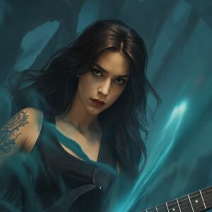 4K Epic Tattooed Fantasy Girl Rocker