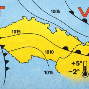Tématická grafika na TV předpověd počasí ČSSR cca 1980-1990