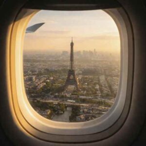 PAŘÍŽ Z OKNA LETADLA